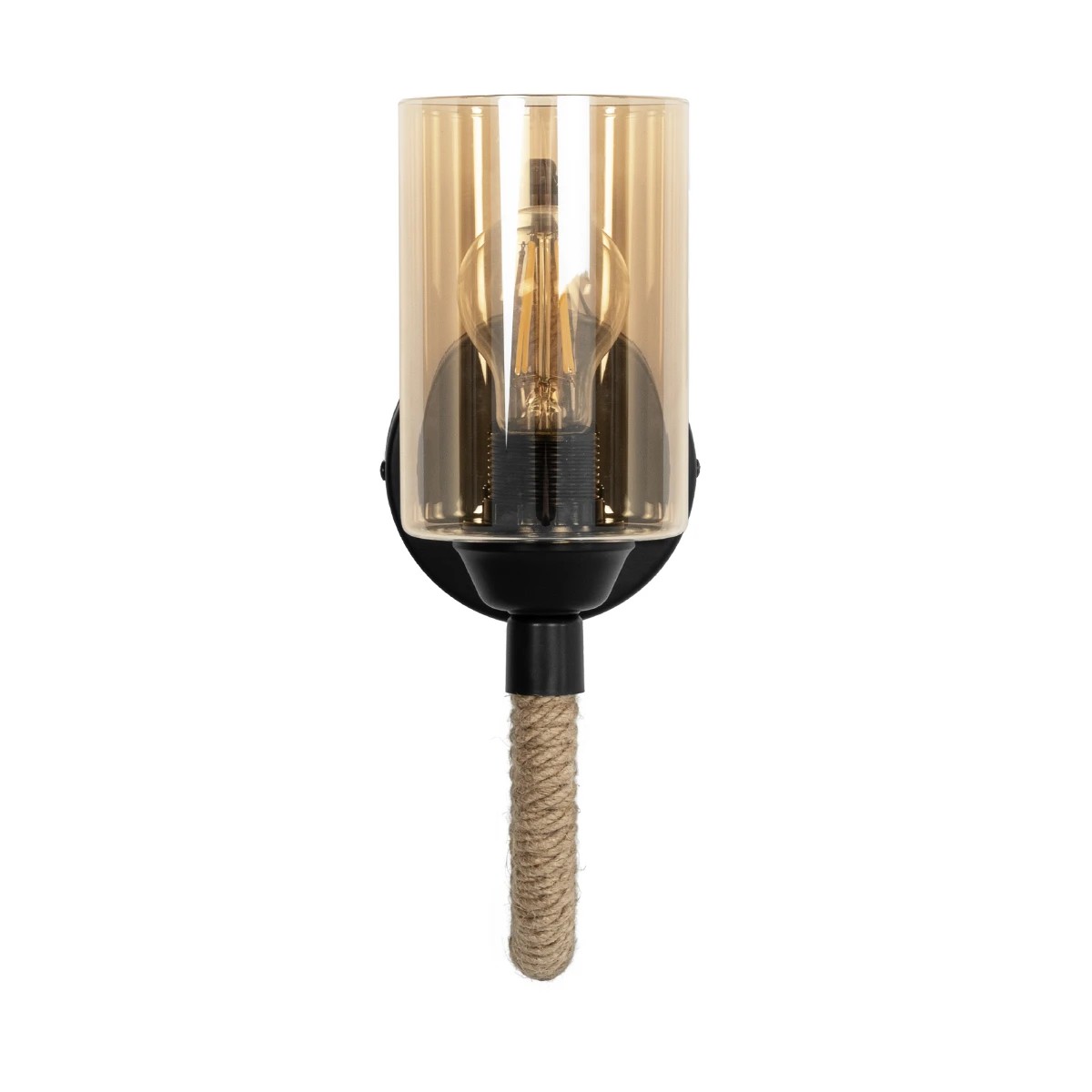 GLOBOSTAR® RIFT 203-0002 Vintage Φωτιστικό Τοίχου – Απλίκα με Ντουί 1 x E27 AC 220-240V IP20 – Μαύρο & Μπεζ – Μ12 x Π24 x Υ31cm