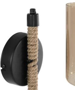 GLOBOSTAR® RIFT 203-0002 Vintage Φωτιστικό Τοίχου – Απλίκα με Ντουί 1 x E27 AC 220-240V IP20 – Μαύρο & Μπεζ – Μ12 x Π24 x Υ31cm
