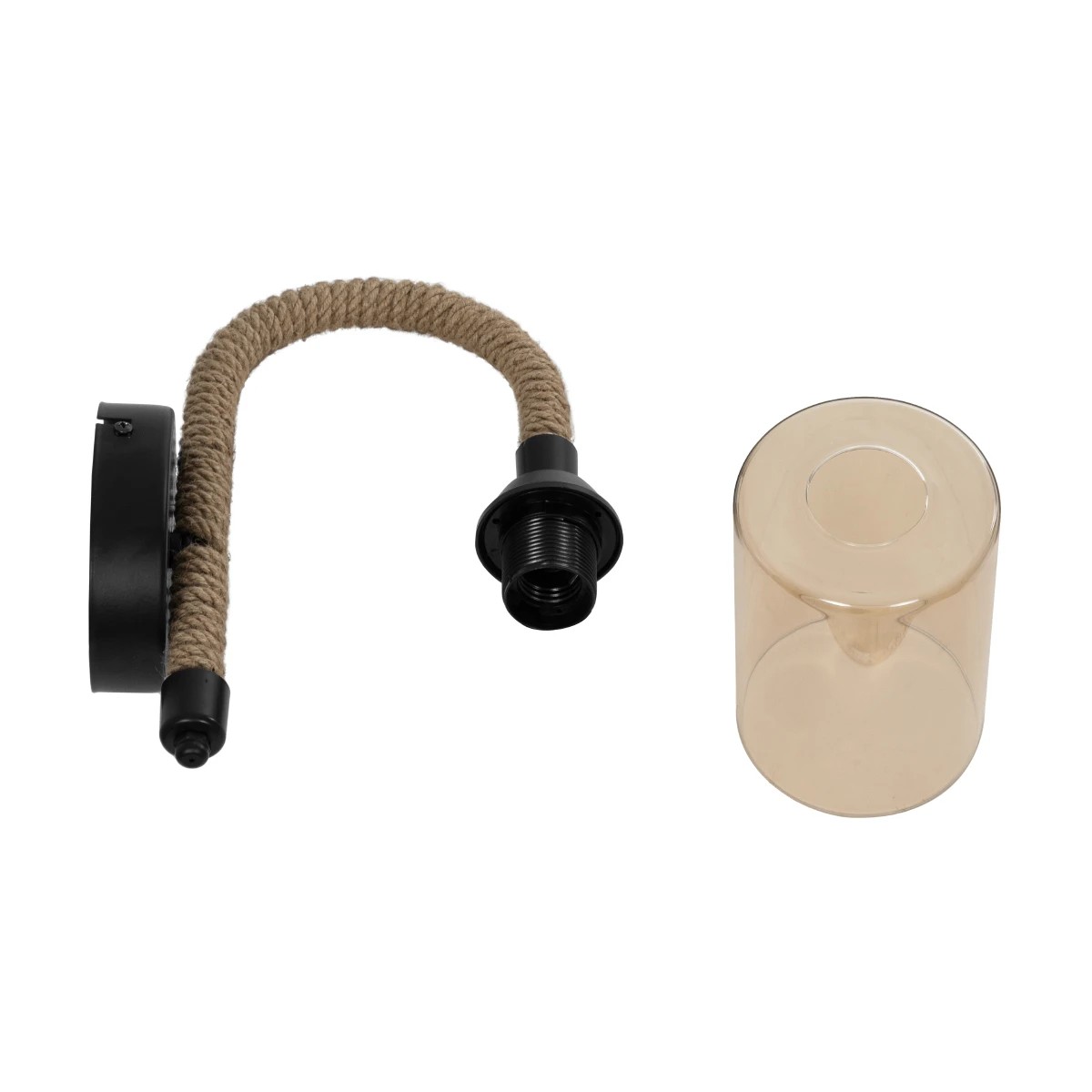 GLOBOSTAR® RIFT 203-0002 Vintage Φωτιστικό Τοίχου – Απλίκα με Ντουί 1 x E27 AC 220-240V IP20 – Μαύρο & Μπεζ – Μ12 x Π24 x Υ31cm