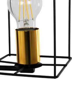 GLOBOSTAR® CYRA 203-0012 Μοντέρνο Φωτιστικό Τοίχου – Απλίκα με Ντουί 1 x E27 AC 220-240V IP20 – Μαύρο & Χρυσό – Μ14 x Π21 x Υ22cm