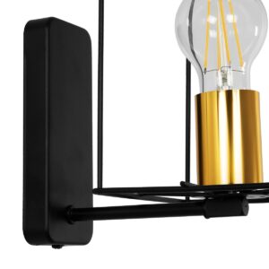 GLOBOSTAR® CYRA 203-0012 Μοντέρνο Φωτιστικό Τοίχου – Απλίκα με Ντουί 1 x E27 AC 220-240V IP20 – Μαύρο & Χρυσό – Μ14 x Π21 x Υ22cm