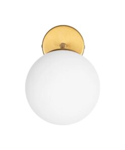 GLOBOSTAR® DALPH 203-0033 Vintage Φωτιστικό Τοίχου – Απλίκα με Ντουί 1 x E27 AC 220-240V IP20 – Χρυσό & Λευκό – M15 x Π25 x Υ22cm