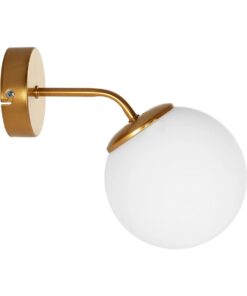 GLOBOSTAR® DALPH 203-0033 Vintage Φωτιστικό Τοίχου – Απλίκα με Ντουί 1 x E27 AC 220-240V IP20 – Χρυσό & Λευκό – M15 x Π25 x Υ22cm