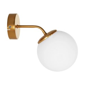 GLOBOSTAR® DALPH 203-0033 Vintage Φωτιστικό Τοίχου – Απλίκα με Ντουί 1 x E27 AC 220-240V IP20 – Χρυσό & Λευκό – M15 x Π25 x Υ22cm