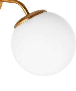 GLOBOSTAR® DALPH 203-0033 Vintage Φωτιστικό Τοίχου – Απλίκα με Ντουί 1 x E27 AC 220-240V IP20 – Χρυσό & Λευκό – M15 x Π25 x Υ22cm