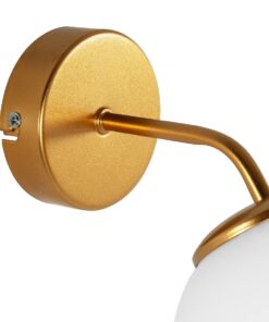 GLOBOSTAR® DALPH 203-0033 Vintage Φωτιστικό Τοίχου – Απλίκα με Ντουί 1 x E27 AC 220-240V IP20 – Χρυσό & Λευκό – M15 x Π25 x Υ22cm