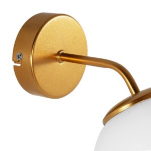 GLOBOSTAR® DALPH 203-0033 Vintage Φωτιστικό Τοίχου – Απλίκα με Ντουί 1 x E27 AC 220-240V IP20 – Χρυσό & Λευκό – M15 x Π25 x Υ22cm