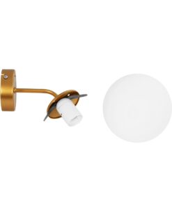 GLOBOSTAR® DALPH 203-0033 Vintage Φωτιστικό Τοίχου – Απλίκα με Ντουί 1 x E27 AC 220-240V IP20 – Χρυσό & Λευκό – M15 x Π25 x Υ22cm