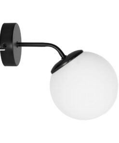 GLOBOSTAR® DALPH 203-0034 Vintage Φωτιστικό Τοίχου – Απλίκα με Ντουί 1 x E27 AC 220-240V IP20 – Μαύρο & Λευκό – M15 x Π25 x Υ22cm