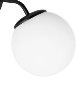 GLOBOSTAR® DALPH 203-0034 Vintage Φωτιστικό Τοίχου – Απλίκα με Ντουί 1 x E27 AC 220-240V IP20 – Μαύρο & Λευκό – M15 x Π25 x Υ22cm