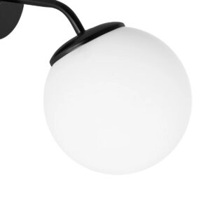 GLOBOSTAR® DALPH 203-0034 Vintage Φωτιστικό Τοίχου – Απλίκα με Ντουί 1 x E27 AC 220-240V IP20 – Μαύρο & Λευκό – M15 x Π25 x Υ22cm