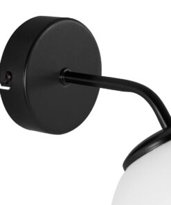 GLOBOSTAR® DALPH 203-0034 Vintage Φωτιστικό Τοίχου – Απλίκα με Ντουί 1 x E27 AC 220-240V IP20 – Μαύρο & Λευκό – M15 x Π25 x Υ22cm