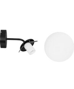 GLOBOSTAR® DALPH 203-0034 Vintage Φωτιστικό Τοίχου – Απλίκα με Ντουί 1 x E27 AC 220-240V IP20 – Μαύρο & Λευκό – M15 x Π25 x Υ22cm