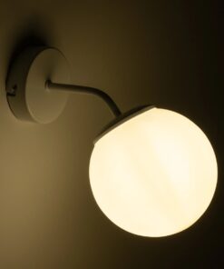 GLOBOSTAR® DALPH 203-0035 Vintage Φωτιστικό Τοίχου – Απλίκα με Ντουί 1 x E27 AC 220-240V IP20 – Λευκό – M15 x Π25 x Υ22cm