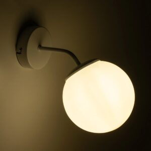 GLOBOSTAR® DALPH 203-0035 Vintage Φωτιστικό Τοίχου – Απλίκα με Ντουί 1 x E27 AC 220-240V IP20 – Λευκό – M15 x Π25 x Υ22cm