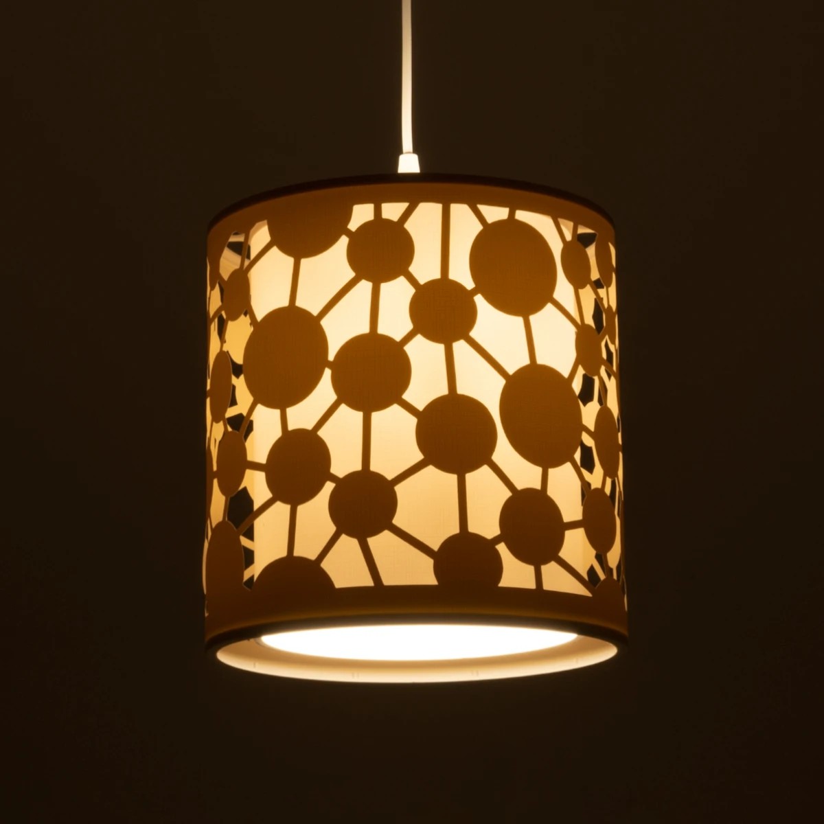 GLOBOSTAR® PETAL 203-0067 Μοντέρνο Κρεμαστό Φωτιστικό Οροφής με Ντουί 1 x E27 AC 220-240V IP20 – Μπεζ – Μ23 x Π23 x Υ30cm