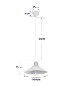GLOBOSTAR® FERRO 203-0084 Μοντέρνο Κρεμαστό Φωτιστικό Οροφής με Ντουί 1 x E27 AC 220-240V IP20 – Μαύρο – Μ30 x Π30 x Υ15cm