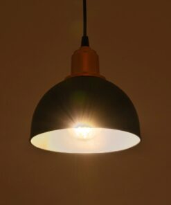 GLOBOSTAR® ΗUT 203-0145 Μοντέρνο Κρεμαστό Φωτιστικό Οροφής με Ντουί 1 x E27 AC 220-240V IP20 – Μάυρο & Χάλκινο – Μ18 x Π18 x Υ18cm