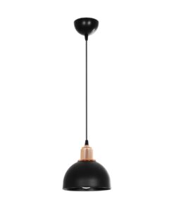 GLOBOSTAR® ΗUT 203-0145 Μοντέρνο Κρεμαστό Φωτιστικό Οροφής με Ντουί 1 x E27 AC 220-240V IP20 – Μάυρο & Χάλκινο – Μ18 x Π18 x Υ18cm