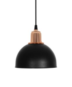 GLOBOSTAR® ΗUT 203-0145 Μοντέρνο Κρεμαστό Φωτιστικό Οροφής με Ντουί 1 x E27 AC 220-240V IP20 – Μάυρο & Χάλκινο – Μ18 x Π18 x Υ18cm