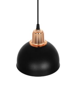 GLOBOSTAR® ΗUT 203-0145 Μοντέρνο Κρεμαστό Φωτιστικό Οροφής με Ντουί 1 x E27 AC 220-240V IP20 – Μάυρο & Χάλκινο – Μ18 x Π18 x Υ18cm