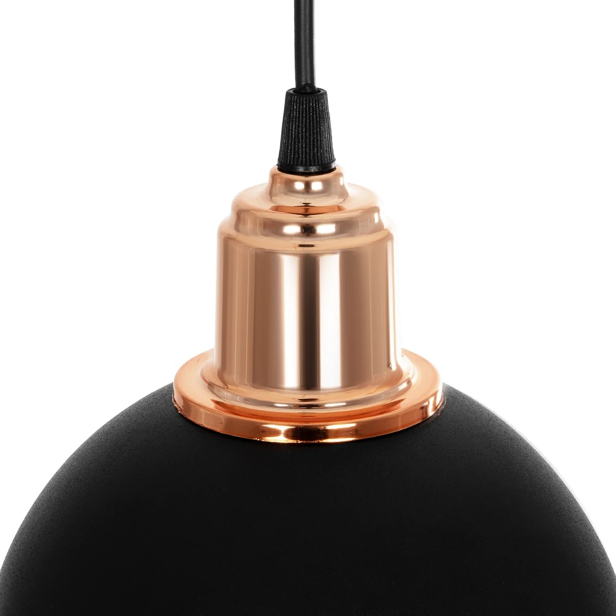 GLOBOSTAR® ΗUT 203-0145 Μοντέρνο Κρεμαστό Φωτιστικό Οροφής με Ντουί 1 x E27 AC 220-240V IP20 – Μάυρο & Χάλκινο – Μ18 x Π18 x Υ18cm