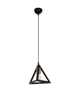 GLOBOSTAR® TRIANGLE 203-0161 Μοντέρνο Κρεμαστό Φωτιστικό Οροφής με Ντουί 1 x E27 AC 220-240V IP20 – Μάυρο & Χάλκινο – Μ24 x Π24 x Υ22cm