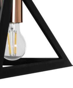 GLOBOSTAR® TRIANGLE 203-0161 Μοντέρνο Κρεμαστό Φωτιστικό Οροφής με Ντουί 1 x E27 AC 220-240V IP20 – Μάυρο & Χάλκινο – Μ24 x Π24 x Υ22cm