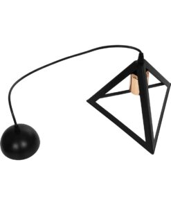 GLOBOSTAR® TRIANGLE 203-0161 Μοντέρνο Κρεμαστό Φωτιστικό Οροφής με Ντουί 1 x E27 AC 220-240V IP20 – Μάυρο & Χάλκινο – Μ24 x Π24 x Υ22cm