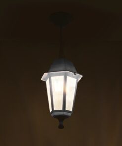 GLOBOSTAR® VITRO 203-0199 Vintage Φωτιστικό Οροφής με Ντουί 1 x E27 AC 220-240V IP44 – Λευκό – Μ17 x Π17 x Υ28cm