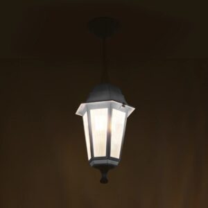 GLOBOSTAR® VITRO 203-0199 Vintage Φωτιστικό Οροφής με Ντουί 1 x E27 AC 220-240V IP44 – Λευκό – Μ17 x Π17 x Υ28cm