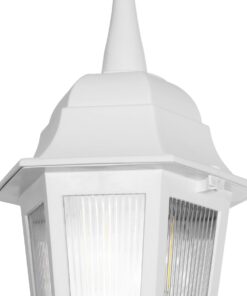 GLOBOSTAR® VITRO 203-0199 Vintage Φωτιστικό Οροφής με Ντουί 1 x E27 AC 220-240V IP44 – Λευκό – Μ17 x Π17 x Υ28cm