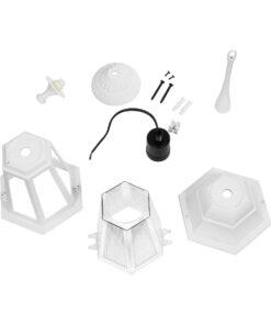 GLOBOSTAR® VITRO 203-0199 Vintage Φωτιστικό Οροφής με Ντουί 1 x E27 AC 220-240V IP44 – Λευκό – Μ17 x Π17 x Υ28cm