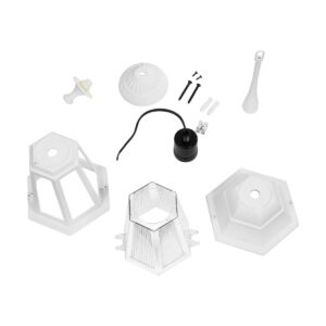 GLOBOSTAR® VITRO 203-0199 Vintage Φωτιστικό Οροφής με Ντουί 1 x E27 AC 220-240V IP44 – Λευκό – Μ17 x Π17 x Υ28cm