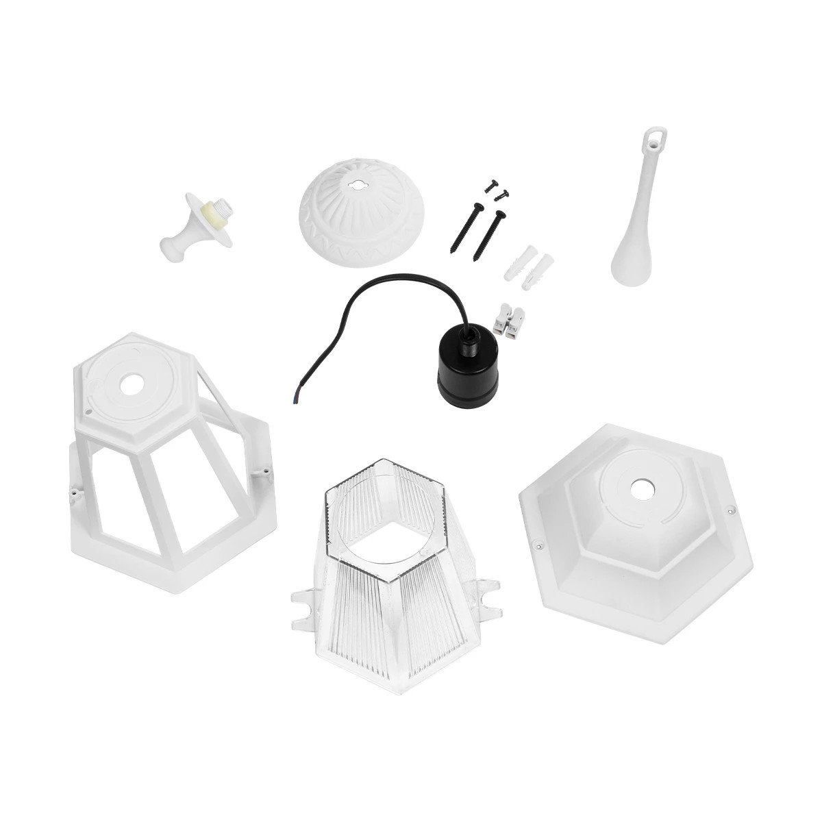 GLOBOSTAR® VITRO 203-0199 Vintage Φωτιστικό Οροφής με Ντουί 1 x E27 AC 220-240V IP44 – Λευκό – Μ17 x Π17 x Υ28cm