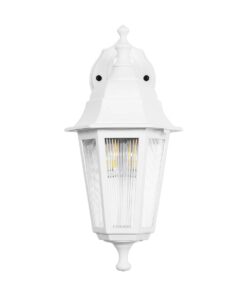 GLOBOSTAR® VITRO 203-0201 Vintage Φωτιστικό Τοίχου – Απλίκα με Ντουί 1 x E27 AC 220-240V IP44 – Λευκό – Μ17 x Π20 x Υ36cm