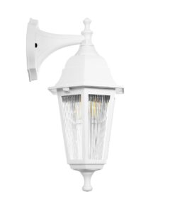 GLOBOSTAR® VITRO 203-0201 Vintage Φωτιστικό Τοίχου – Απλίκα με Ντουί 1 x E27 AC 220-240V IP44 – Λευκό – Μ17 x Π20 x Υ36cm