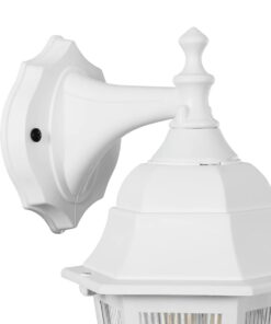 GLOBOSTAR® VITRO 203-0201 Vintage Φωτιστικό Τοίχου – Απλίκα με Ντουί 1 x E27 AC 220-240V IP44 – Λευκό – Μ17 x Π20 x Υ36cm