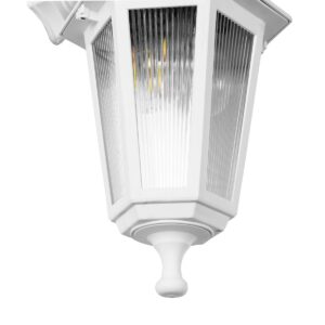 GLOBOSTAR® VITRO 203-0201 Vintage Φωτιστικό Τοίχου – Απλίκα με Ντουί 1 x E27 AC 220-240V IP44 – Λευκό – Μ17 x Π20 x Υ36cm