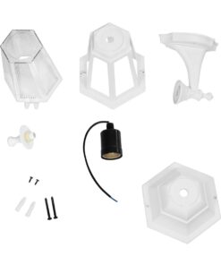 GLOBOSTAR® VITRO 203-0201 Vintage Φωτιστικό Τοίχου – Απλίκα με Ντουί 1 x E27 AC 220-240V IP44 – Λευκό – Μ17 x Π20 x Υ36cm