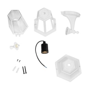 GLOBOSTAR® VITRO 203-0201 Vintage Φωτιστικό Τοίχου – Απλίκα με Ντουί 1 x E27 AC 220-240V IP44 – Λευκό – Μ17 x Π20 x Υ36cm