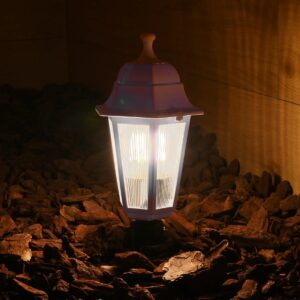 GloboStar® VITRO 203-0203 Vintage Καρφωτό Φωτιστικό Φαναράκι Μονόφωτο 1 x E27 IP44 Λευκό & Διάφανο Πλαστικό – Μ17 x Π17 x Υ55cm