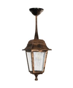 GLOBOSTAR® SOLME 203-0214 Vintage Φωτιστικό Οροφής με Ντουί 1 x E27 AC 220-240V IP44 – Χάλκινο – Μ15 x Π15 x Υ27cm