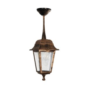 GLOBOSTAR® SOLME 203-0214 Vintage Φωτιστικό Οροφής με Ντουί 1 x E27 AC 220-240V IP44 – Χάλκινο – Μ15 x Π15 x Υ27cm