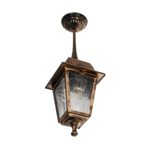 GLOBOSTAR® SOLME 203-0214 Vintage Φωτιστικό Οροφής με Ντουί 1 x E27 AC 220-240V IP44 – Χάλκινο – Μ15 x Π15 x Υ27cm