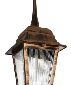 GLOBOSTAR® SOLME 203-0214 Vintage Φωτιστικό Οροφής με Ντουί 1 x E27 AC 220-240V IP44 – Χάλκινο – Μ15 x Π15 x Υ27cm