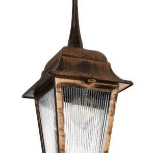 GLOBOSTAR® SOLME 203-0214 Vintage Φωτιστικό Οροφής με Ντουί 1 x E27 AC 220-240V IP44 – Χάλκινο – Μ15 x Π15 x Υ27cm