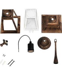 GLOBOSTAR® SOLME 203-0214 Vintage Φωτιστικό Οροφής με Ντουί 1 x E27 AC 220-240V IP44 – Χάλκινο – Μ15 x Π15 x Υ27cm