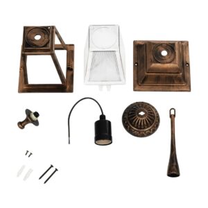 GLOBOSTAR® SOLME 203-0214 Vintage Φωτιστικό Οροφής με Ντουί 1 x E27 AC 220-240V IP44 – Χάλκινο – Μ15 x Π15 x Υ27cm