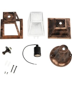 GloboStar® SOLME 203-0215 Vintage Επιδαπέδιο Φωτιστικό Φαναράκι Μονόφωτο 1 x E27 IP44 Χάλκινο & Διάφανο Πλαστικό – Μ22 x Π22 x Υ40cm